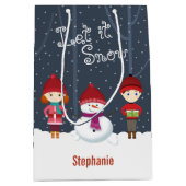 Sac Cadeau Moyen Snowman Winter Wonderland (Devant)