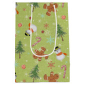 Sac Cadeau Moyen Snowmen et Sucres de canne (Dos)