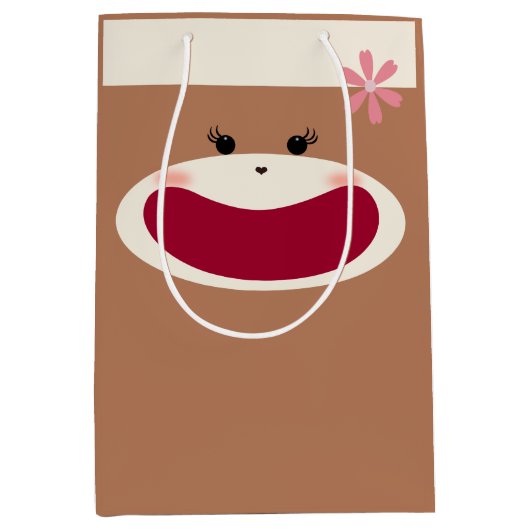 Sac Cadeau Moyen Sock Monkey Smile(Girl) (Devant)