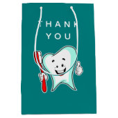 Sac Cadeau Moyen Soins dentaires Bonne dent avec Merci de brosse à (Devant)