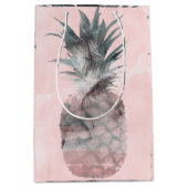 Sac Cadeau Moyen Soirée d'ananas rose Gold Pink Tropical (Devant)