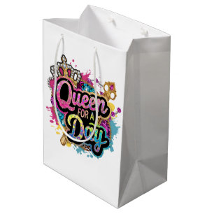 Sac Cadeau Moyen Soirée d'anniversaire de la mignonne dame Reine