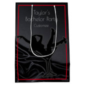 Sac Cadeau Moyen Soirée de célibataire silhouette de satin noir (Dos)