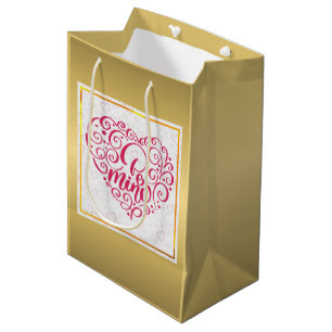 Sac Cadeau Moyen Sois Mienne" Texte Vintage : Joyuse Saint-Valentin