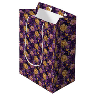 Sac Cadeau Moyen Soleil céleste violet et étoile
