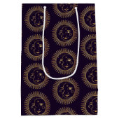 Sac Cadeau Moyen Soleil et Lune pourpre et or face Motif céleste (Dos)
