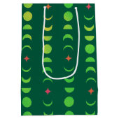 Sac Cadeau Moyen Solstice d'hiver Yule Wicca Moon Phases Rouge Vert (Dos)