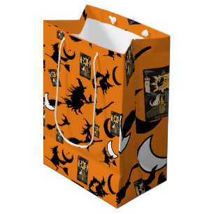 Sac Cadeau Moyen Sorcière magicien chat noir lune bloomstick