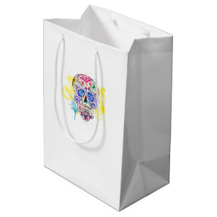 Sac Cadeau Moyen Sougar Skull Day of the Dead NAME Life Memorial