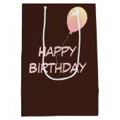 Sac Cadeau Moyen Souris d'anniversaire portant une robe rose et des (Dos)