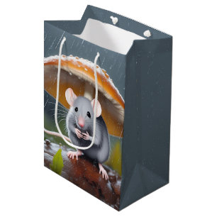 Sac Cadeau Moyen Souris grise sous un tabouret