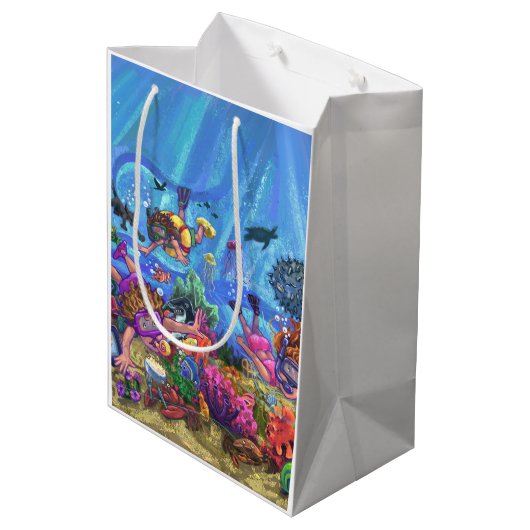 Sac Cadeau Moyen Sous la mer (Dos Angle)