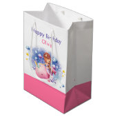 Sac Cadeau Moyen Sous la mer, mignonne Sirène Anniversaire (Devant Angle)