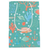 Sac Cadeau Moyen Sous le Motif d'aquarelle de mer (Devant)