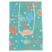 Sac Cadeau Moyen Sous le Motif d'aquarelle de mer (Dos)
