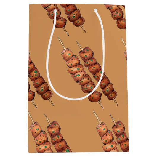 Sac Cadeau Moyen Souvlaki Viande Porc brochette Grèce Fast Food Grè (Devant)