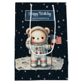 Sac Cadeau Moyen Space Explorer Bear Gift Bag pour garçon Anniversa (Dos)