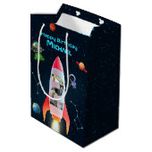 Sac Cadeau Moyen Space Rocket 2e anniversaire | Immense Collage Pho (Dos Angle)