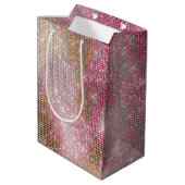 Sac Cadeau Moyen Sparkings Rose Gold Southwest Faux Cowhide Anniver (Dos Angle)