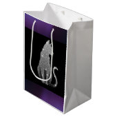 Sac Cadeau Moyen Sparkling Silver Cat (Devant Angle)
