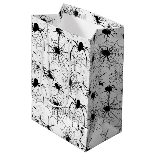 Sac Cadeau Moyen Spiderweb Pattern Halloween  (Devant Angle)