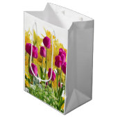 Sac Cadeau Moyen Spring Flowers / Bouquet of Daffodils, Tulips (Devant Angle)