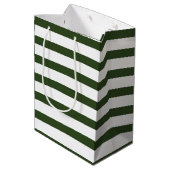 Sac Cadeau Moyen Spruce moderne Green Stripes Gold Deer (Dos Angle)
