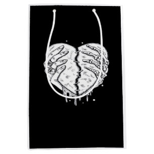 Sac Cadeau Moyen Squelette Mains Coeur - Coeur gothique Classique