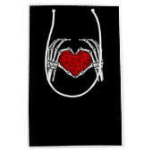 Sac Cadeau Moyen Squelette Mains de coeur Signe Saint Valentin Mign (Devant)