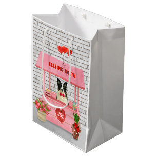 Sac Cadeau Moyen Stand de baisers Border Collie pour la Saint-Valen