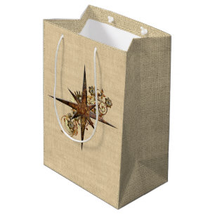 Sac Cadeau Moyen Star de Compass Rustique Steampunk