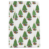 Sac Cadeau Moyen Star-topped Christmas Trees and Gifts Pattern (Devant)