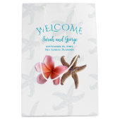 Sac Cadeau Moyen Starfish en Plumeria Destination Mariage Bienvenue (Devant)