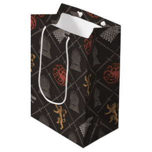 Sac Cadeau Moyen Stark, Lannister, Targaryen, Motif du Trône de fe
