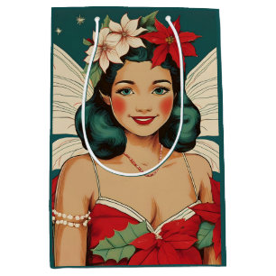 Sac Cadeau Moyen Starlet Retro les années 50 Tropical Christmas Pin
