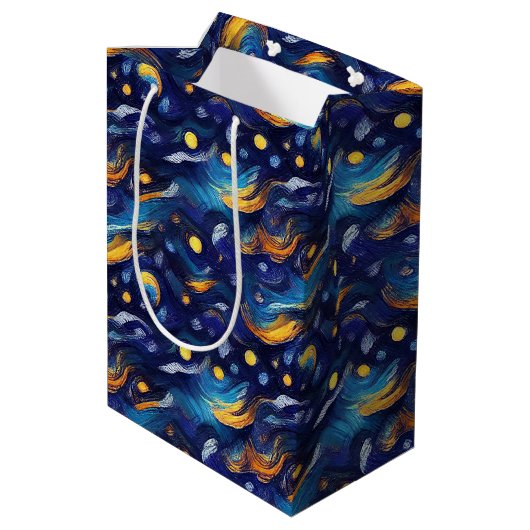 Sac Cadeau Moyen Stars Night Sky Anniversaire (Dos Angle)