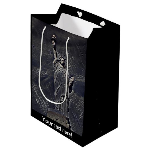 Sac Cadeau Moyen Statue de la Liberté (Devant Angle)
