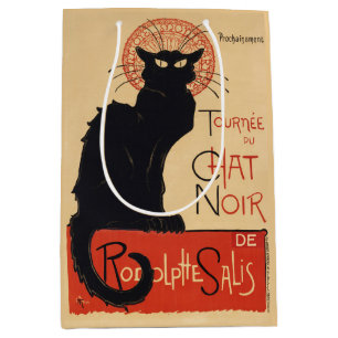 Sac Cadeau Moyen Steinlen Art nouveau Chic Chat Noir Impression Vin