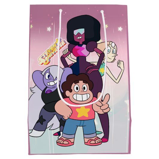 Sac Cadeau Moyen Steven Universe | Pose du groupe Crystal Gem (Dos)