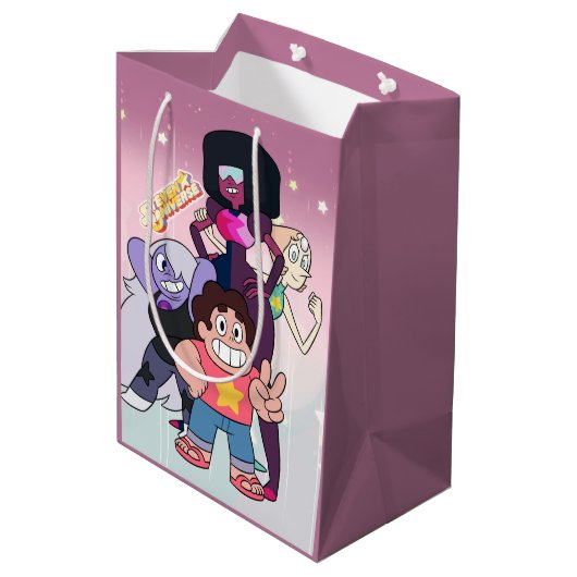 Sac Cadeau Moyen Steven Universe | Pose du groupe Crystal Gem (Dos Angle)