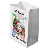 Sac Cadeau Moyen Sticker de vacances joyeux Père Noël (Dos Angle)