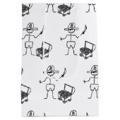 Sac Cadeau Moyen Stickman Pirate Avec Poitrine Au Trésor (Dos)