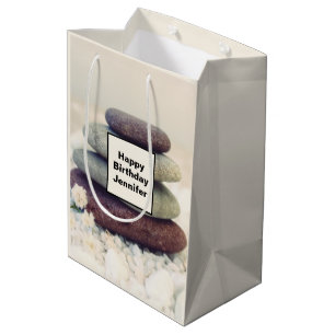 Sac Cadeau Moyen Stones empilées Méditative Caire Anniversaire