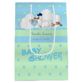 Sac Cadeau Moyen Stork avec un mignon petit bébé garçon (Dos)