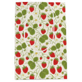 Sac Cadeau Moyen Strawberry Blossoms and Berries Pattern (Devant)