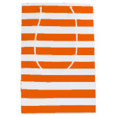 Sac Cadeau Moyen Stripes orange et blanc (Devant)