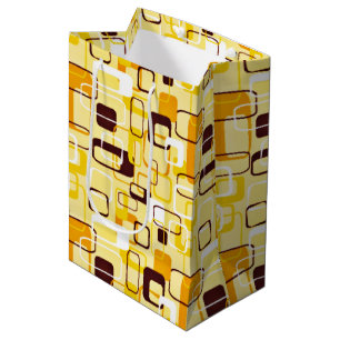 Sac Cadeau Moyen Style abstrait jaune et noir moderne