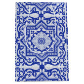 Sac Cadeau Moyen Style azulejo en céramique craquée bleue Azulejo V (Devant)