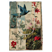 Sac Cadeau Moyen Style botanique collage (Dos)