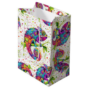 Sac Cadeau Moyen Style d'aquarelle des teintures Chameleon